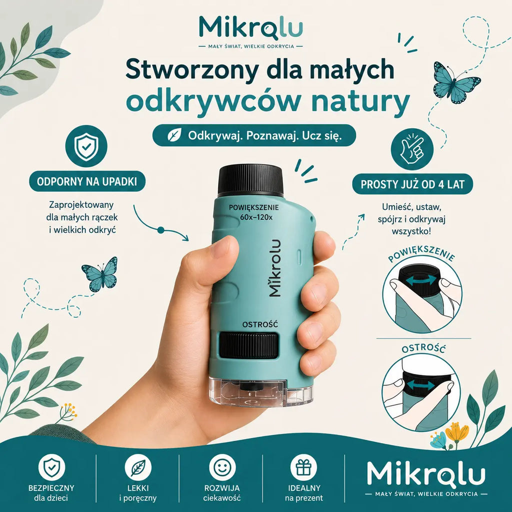 Przenośny mikroskop dla małych odkrywców
