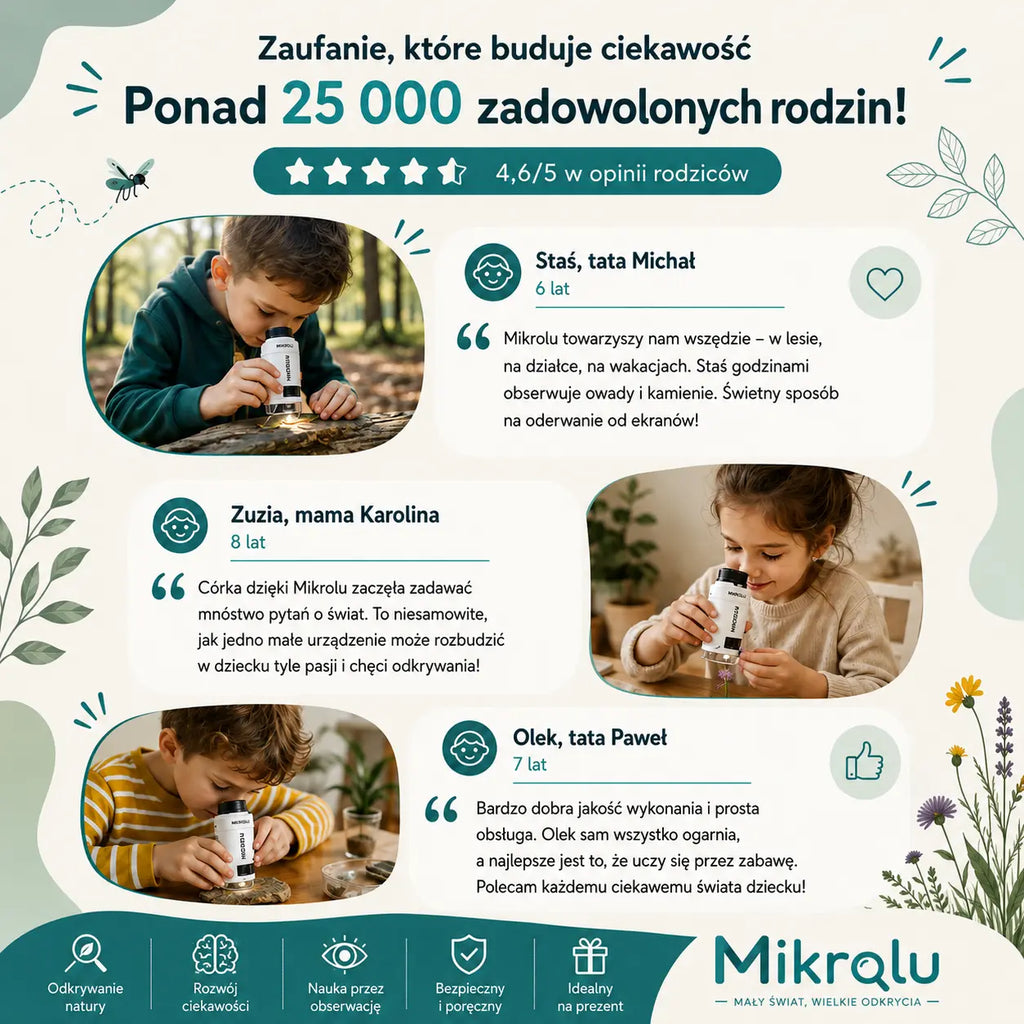 Przenośny mikroskop dla małych odkrywców